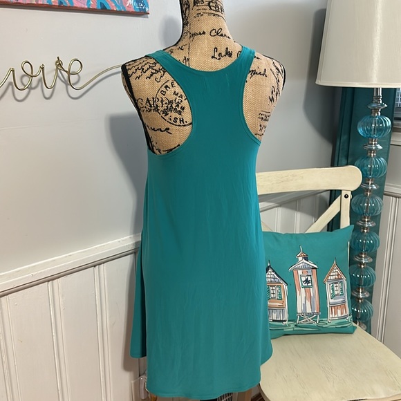 Sympli sleeveless teal Tunic Blouse - Picture 6 of 7